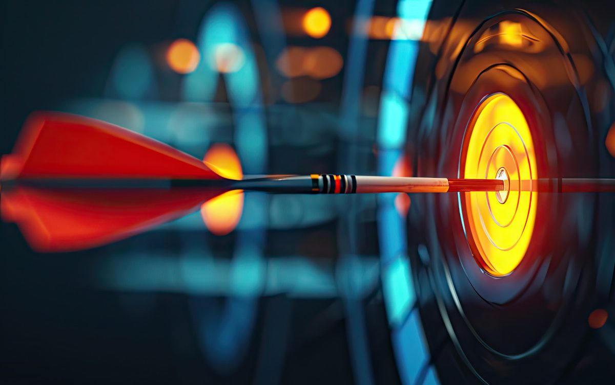 Arrow hits the center of the target
