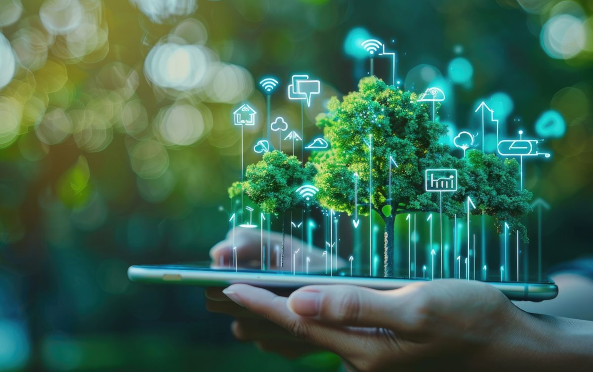 A sustainable green technology concept that is creative. Generative Ai